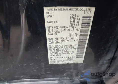 2018 Nissan Frontier Sv from USA, damaged, VIN 1N6AD0ER0JN721436